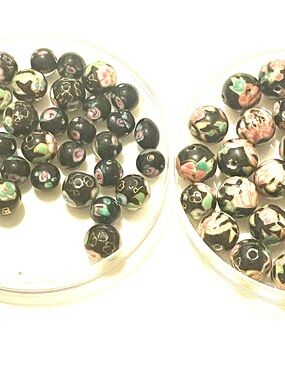 Lot of Vintage Rose Glass Beads